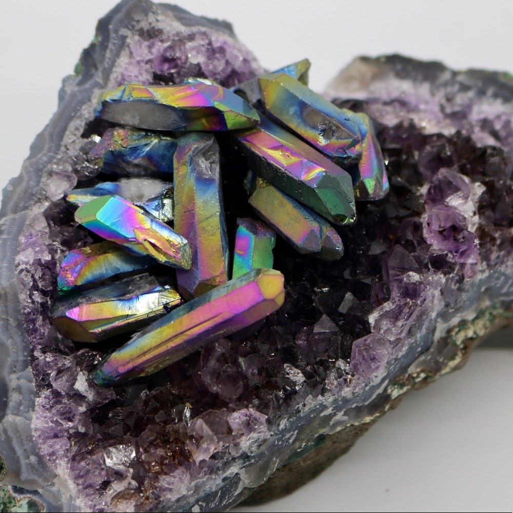 Aura Quartz Points drilled